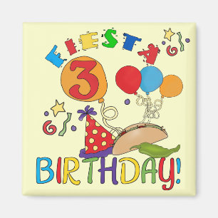 Aimant T-shirts et cadeaux Fiesta 3e anniversaire