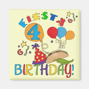 Aimant T-shirts et cadeaux Fiesta 4th Birthday