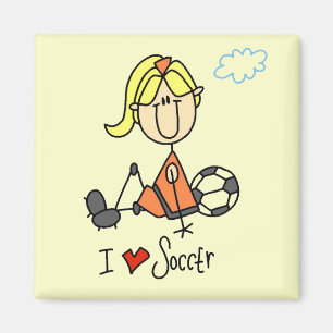 Aimant T-shirts et cadeaux Girl I Love Soccer