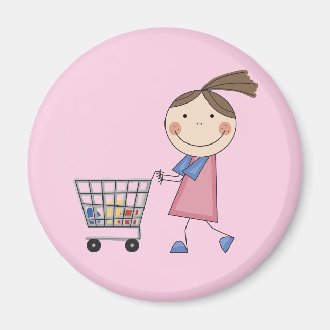 Aimant T-shirts et cadeaux Girl Shopping (Devant)