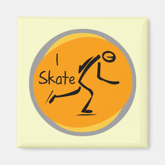Aimant T-shirts et cadeaux I Patinage (Devant)