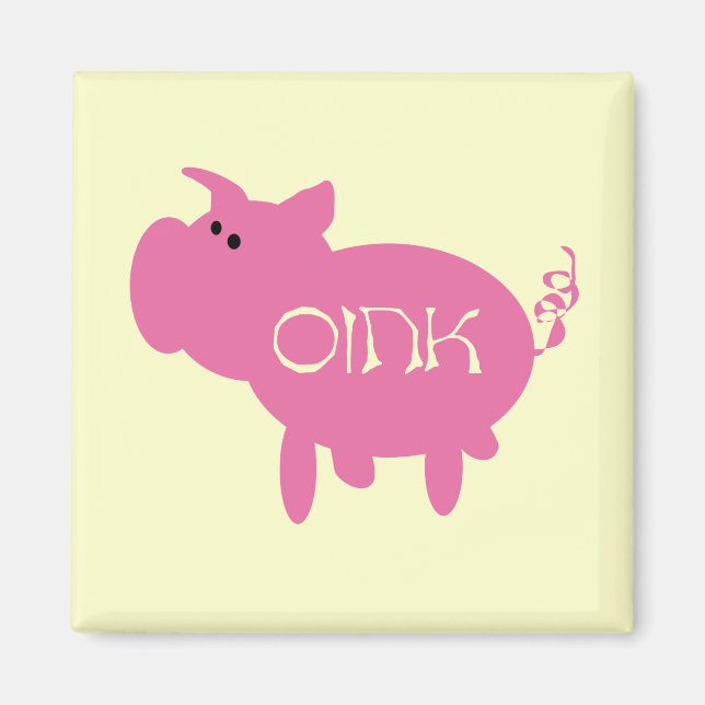 Aimant T-shirts et cadeaux krouik-krouik roses de porc (Devant)