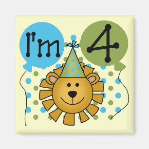 Aimant T-shirts et cadeaux Lion 4th Birthday