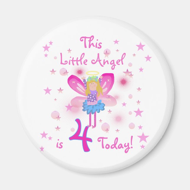 Aimant T-shirts et cadeaux Little Angel 4th Birthday (Devant)