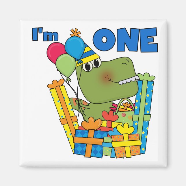 Aimant T-shirts et cadeaux Little Dino 1er anniversaire (Devant)