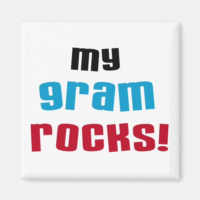Aimant T-shirts et cadeaux My Gram Rocks (Devant)