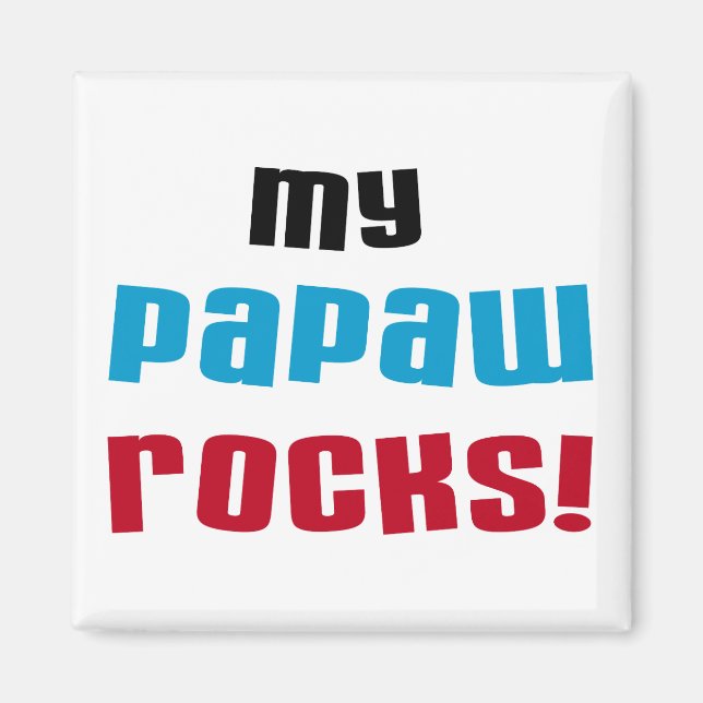 Aimant T-shirts et cadeaux My Papaw Rocks (Devant)