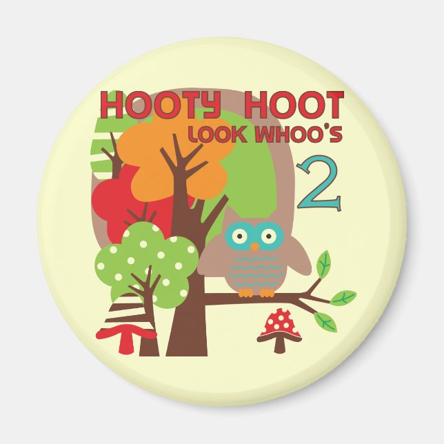 Aimant T-shirts et cadeaux Owl 2nd Birthday (Devant)
