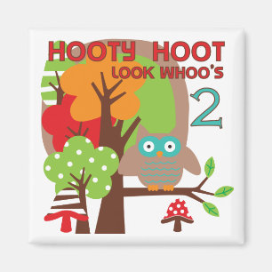 Aimant T-shirts et cadeaux Owl 2nd Birthday