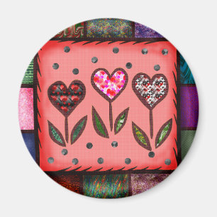 Aimant T-shirts et cadeaux piqués de coeurs