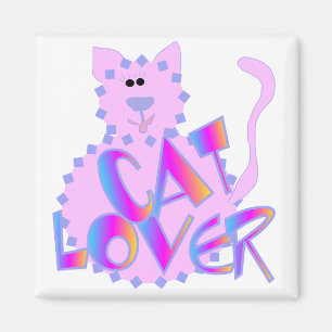 Aimant T-shirts et cadeaux roses d'amoureux des chats