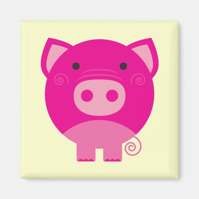 Aimant T-shirts et cadeaux roses de porc (Devant)