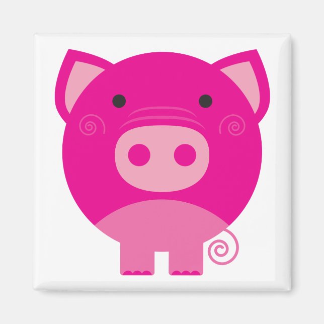 Aimant T-shirts et cadeaux roses de porc (Devant)