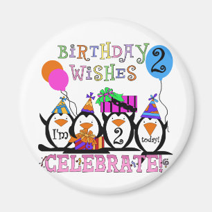 Aimant T-shirts et cadeaux Silly Penguins 2e anniversaire