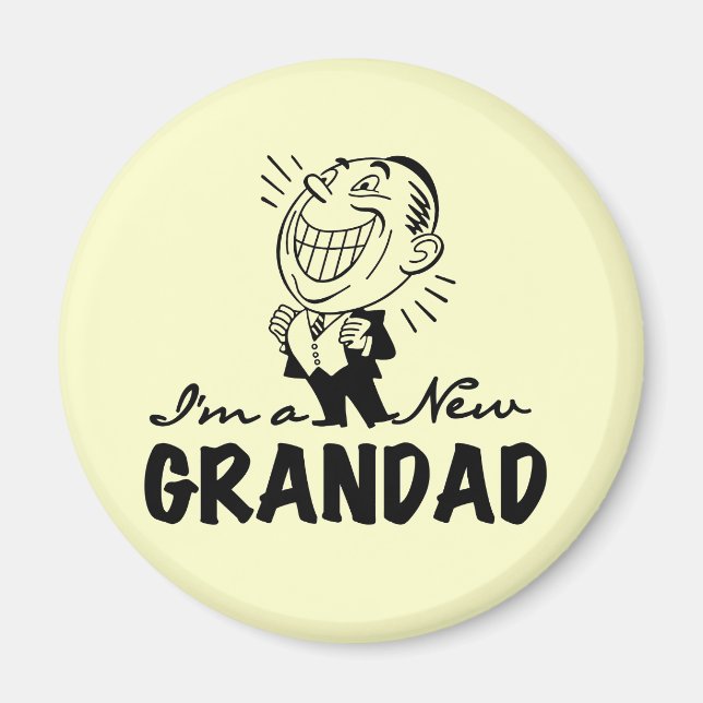 Aimant T-shirts et cadeaux Smiling New Grand-père (Devant)