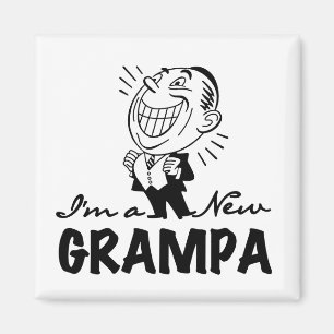 Aimant T-shirts et cadeaux souriants New Grampa