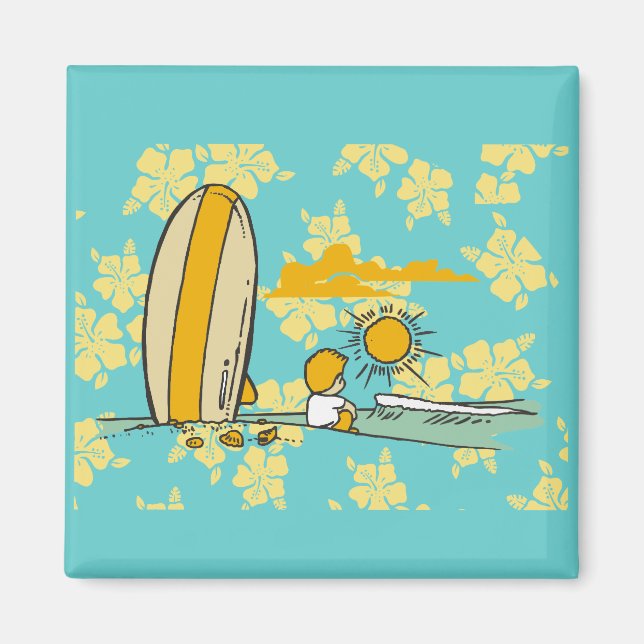 Aimant T-shirts et cadeaux surfeurs (Devant)