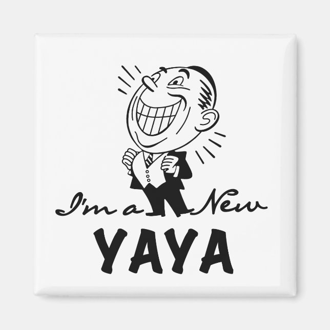 Aimant T-shirts et cadeaux Yaya Yaya souriants (Devant)