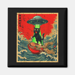 Aimant T-shirts graphiques hommes femmes Chat Ramen Ufo A