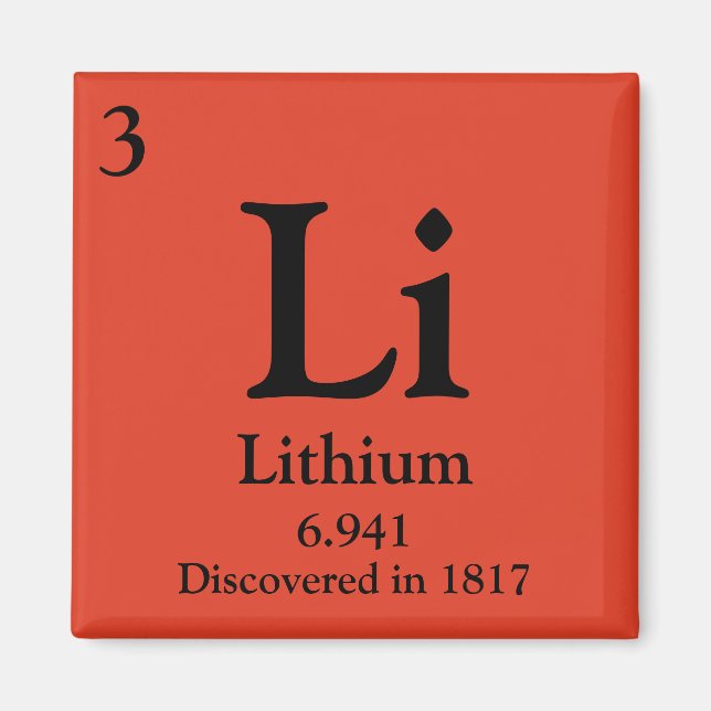 Aimant Table périodique au lithium (Devant)