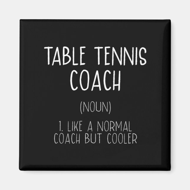 Aimant Table Tennis Coach Définition Fun Ping Pong Humour (Devant)