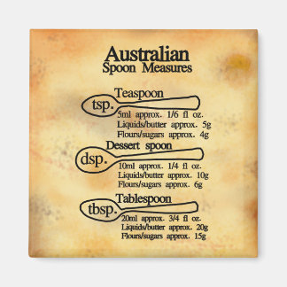 Aimant Tableau de conversion des mesures de cuillère aust