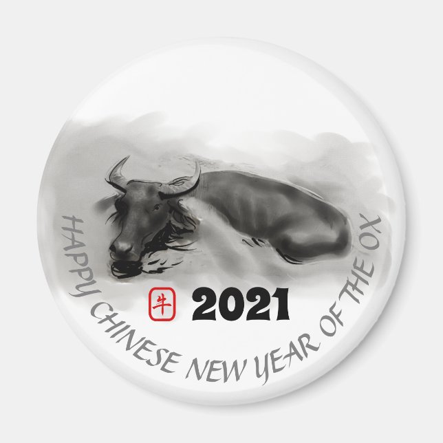 Aimant Tableau original eau Buffalo Ox Nouvel An RRM (Devant)