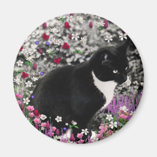 Aimant Taches de rousseur en fleurs II - chat de Tux