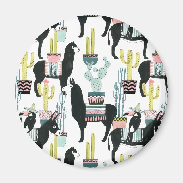 Aimant Taco à propos d'amour | Motif Llama & Donkey (Devant)