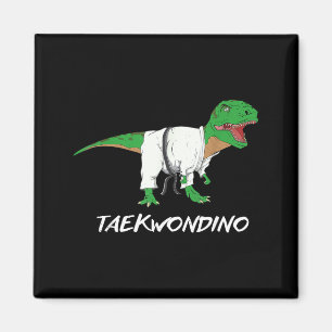 Aimant Taekwondo drôle T Rex dinosaure mignon arts martia
