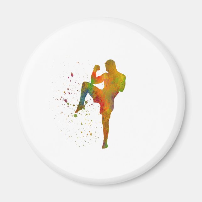 Aimant Taekwondo-karate en acuarela (Devant)