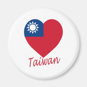 Aimant Taïwan (République de Chine) Coeur du drapeau