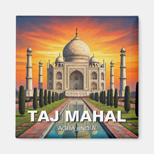 Aimant Taj Mahal Agra Inde Coucher du soleil