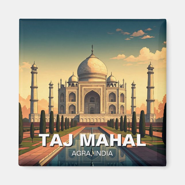 Aimant Taj Mahal Agra Inde Voyage Souvenir (Devant)