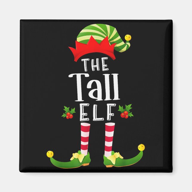 Aimant Tall Christmas Elf Matching Pajama X-mas Party  (Devant)