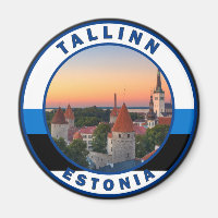 Tallinn Estonie Retro Travel Art Circle Vintage