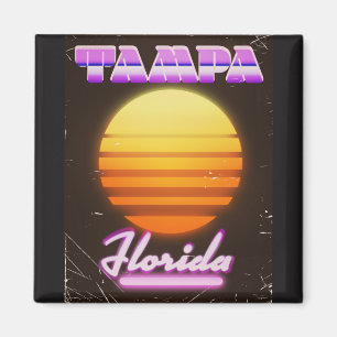 Aimant Tampa Florida affiche vintage 80s