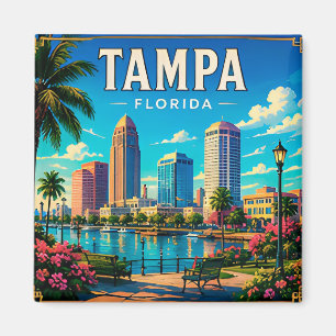 Aimant 🌴 Tampa Floride Front de Mer et Skyline