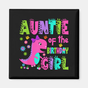 Aimant Tante de la fille d'anniversaire saurus rex dinosa