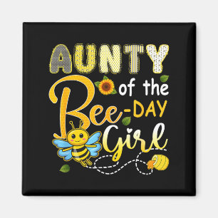Aimant Tante de la fille de l'anniversaire de l'abeille f