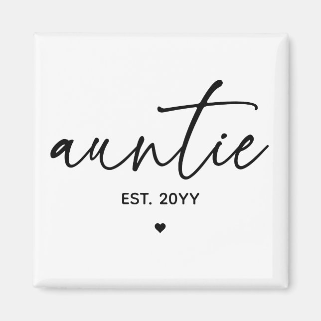 Aimant Tante Elégante Typographie Nouvelle Tante (Devant)