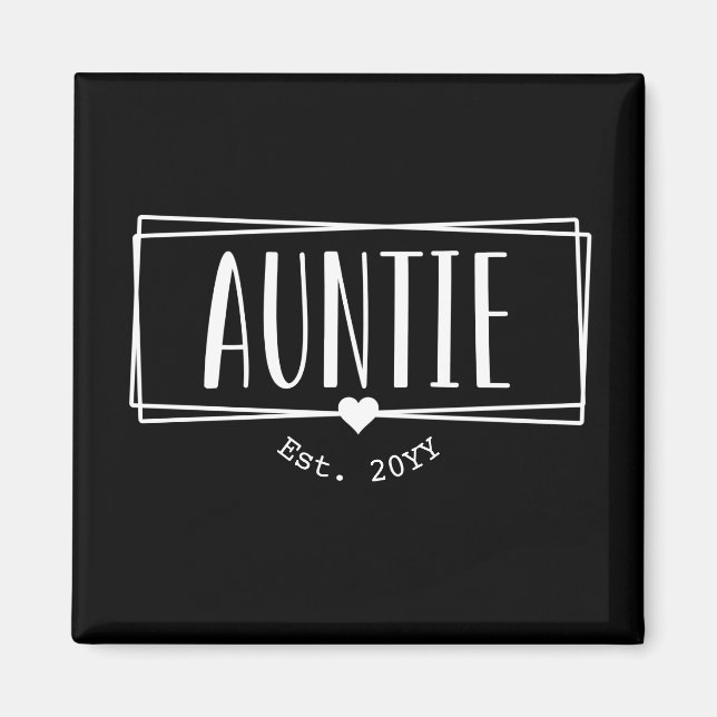 Aimant Tante Est. Tante personnalisée établie Nouveaux ca (Devant)