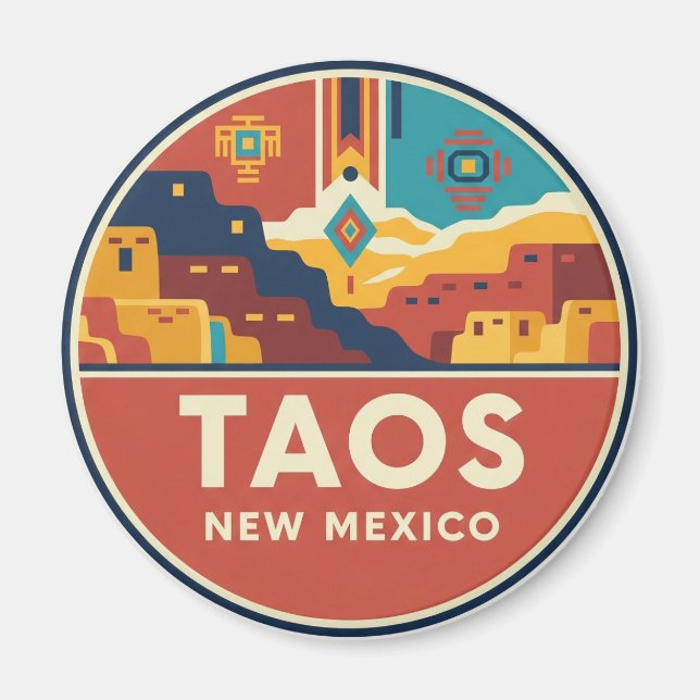 Aimant Taos Pueblo Nouveau-Mexique (Devant)