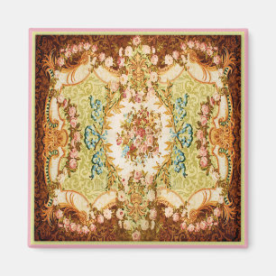 Aimant Tapisserie française florale rose baroque victorie