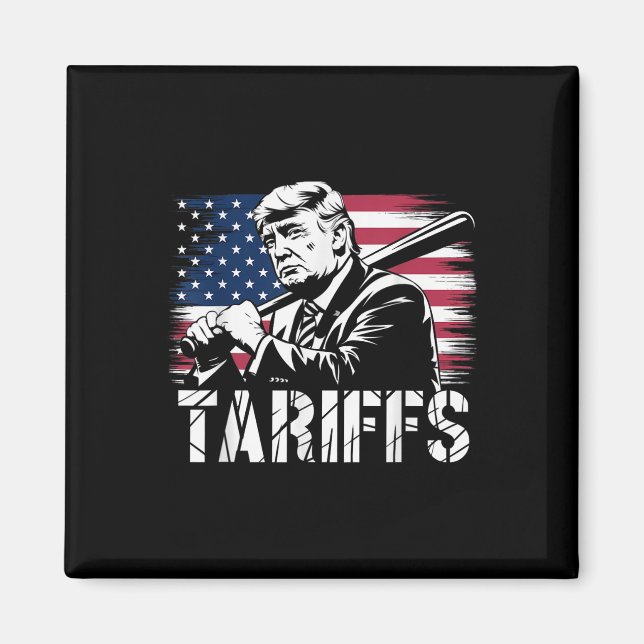 Aimant Tarifs Trump Usa Drapeau Commerce Puissance Drôle  (Devant)