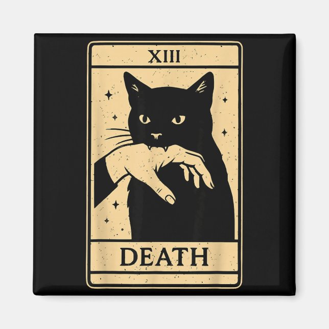 Aimant Tarot Card Black Cat Occult Witchy Black Cat Tarot (Devant)