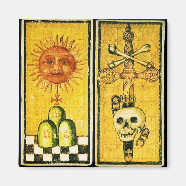 AIMANT TAROTS DE RENAISSANCE ANTIQUE /LE SOLEIL, L'ACE DE (Devant)