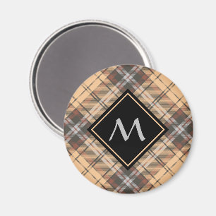 Aimant Tartan beige et Brown