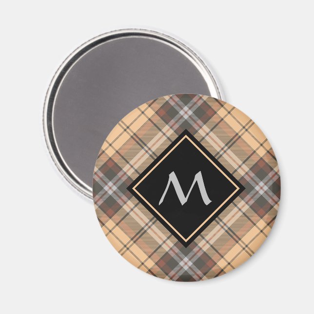Aimant Tartan beige et Brown (Recto/Verso)