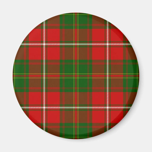 Aimant Tartan de Hay Clan vert et rouge (Devant)